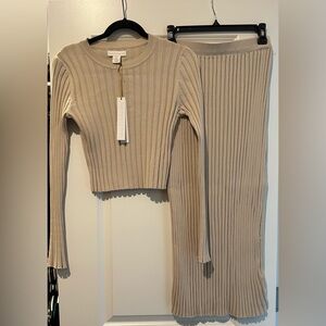 NWT House of Harlow Ribbed Midi Skirt & Top